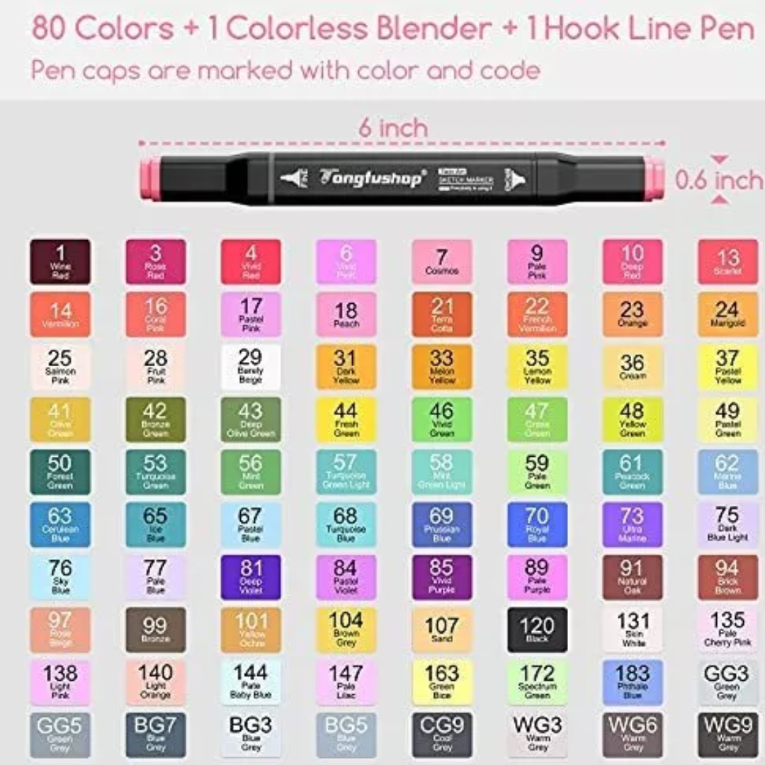 Set X80 Marcadores De Dibujo De Colores